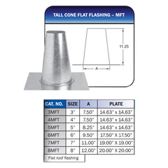 METAL-FAB Metal-Fab 3MFT Tall Cone Flat Flashing 3 in