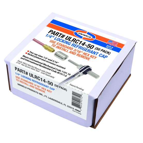 UNIWELD Uniweld ULRC14-50 Locking Refrigerant Cap 1/4 inches (50 Pack)