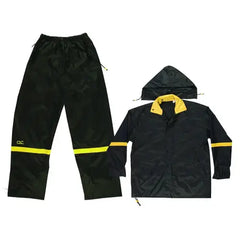 CUSTOM LEATHERCRAFT Custom Leathercraft R103L Rain Wear Black Nylon 3-Piece Rain Suit Replacement MPN