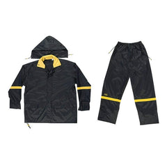 CUSTOM LEATHERCRAFT Custom Leathercraft R103M Rain Wear Black Nylon 3-Piece Rain Suit Medium