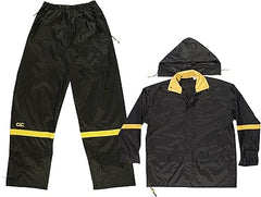 CUSTOM LEATHERCRAFT Custom Leathercraft R103M Rain Wear Black Nylon 3-Piece Rain Suit Medium