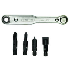 GENERAL TOOLS General Tools 8071 Five-piece Ratcheting Offset Screwdriver Set with Pass-through Handle