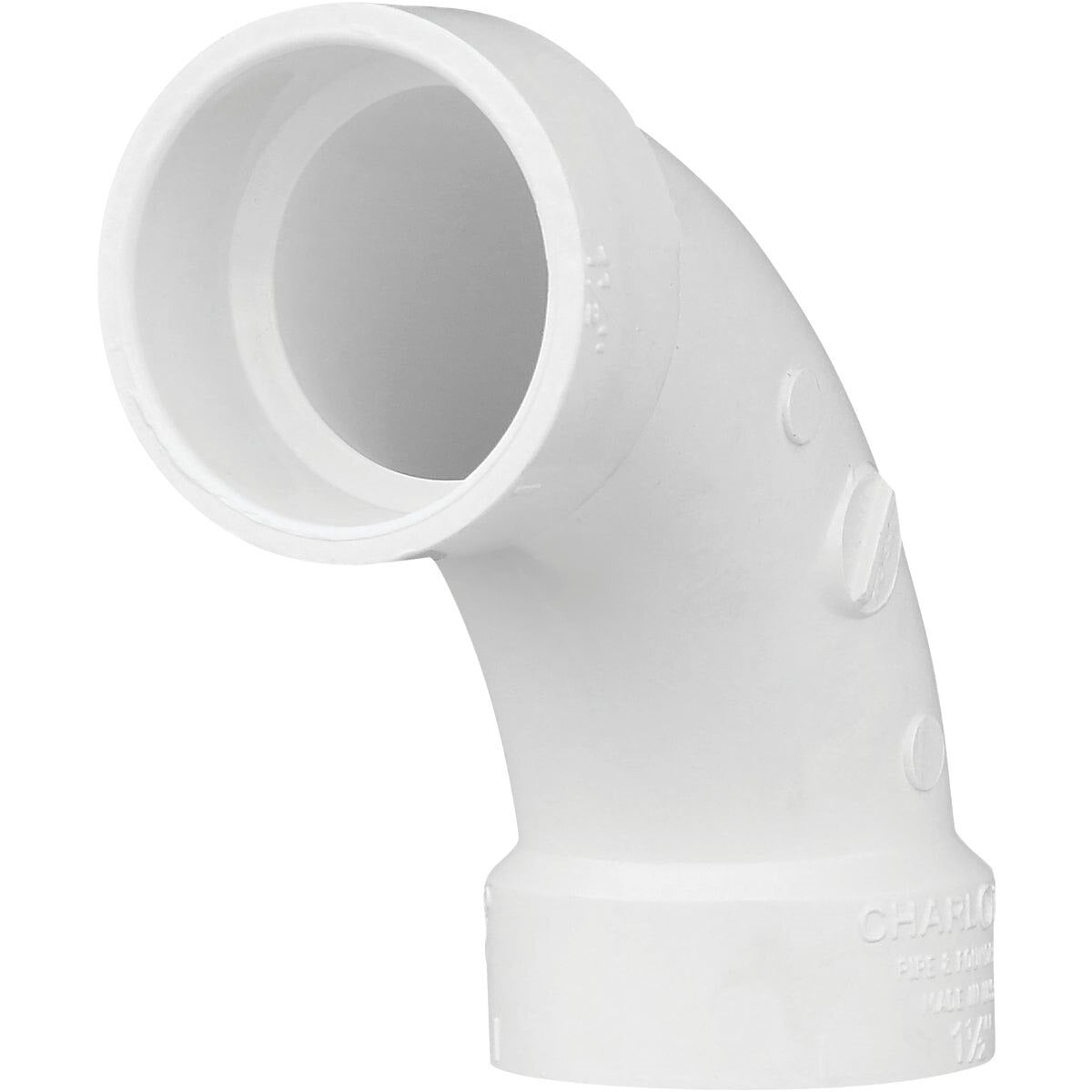 CHARLOTTE PIPE Charlotte Pipe PVC 00304 0600HA 1-1/2 in. Schedule 40 90-degree long sweep DWV PVC elbow (1/4 bend)