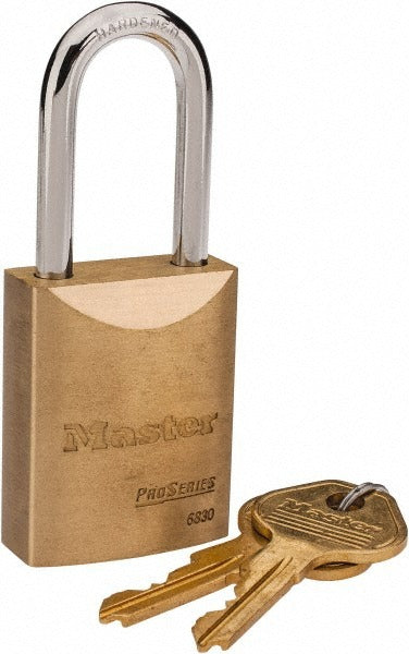 MASTER LOCK Master Lock 6830LF Pro Series Brass Padlock Keyed Different