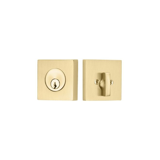 EMTEK Emtek 8469US4 Square Single Cylinder Deadbolt Satin Brass