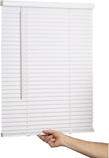 LOTUS & WINDOWARE Lotus & Windoware MLX3472WH Cordless 1 inches Vinyl Mini Blind 34 inches x 72 inches