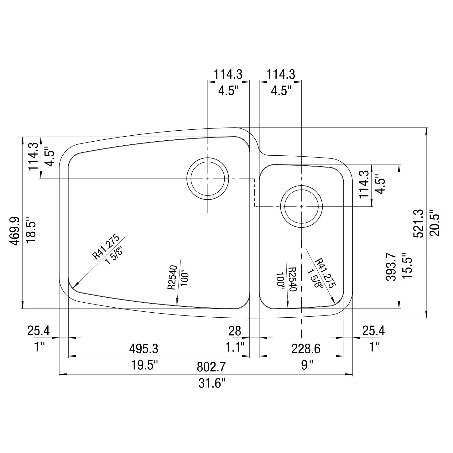 BLANCO Blanco 513633 Performa 32 Inch Undermount 1 & 1/2 Bowl Sink (32 Inch / 1 & 1/2 Bowl) 440115