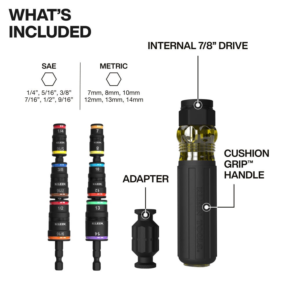 KLEIN TOOLS Klein Tools 32914HD 14-in-1 Impact Rated Flip Socket Set