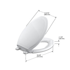 KOHLER Kohler K-4734-0 Rutledge Quiet-Close Elongated Toilet Seat
