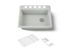 KOHLER Kohler K-8668-5UA2-0 Riverby 27 Inches Undermount Single-Bowl Workstation Kitchen Sink