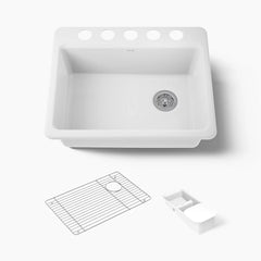 KOHLER Kohler K-8668-5UA2-0 Riverby 27 Inches Undermount Single-Bowl Workstation Kitchen Sink