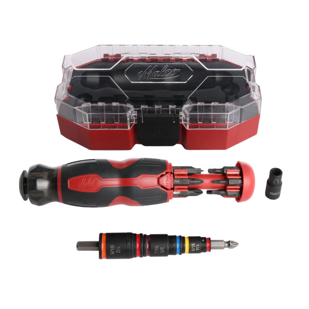 MALCO Malco KITFB2 C-RHEX 7-in-1 Flip Bit Socket Set Service Kit with Storage Handle in Premium Case