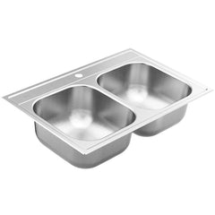MOEN Moen GS202131Q 2000 Series 33 Inches Drop In Double Basin Stainless Steel Kitchen Sink