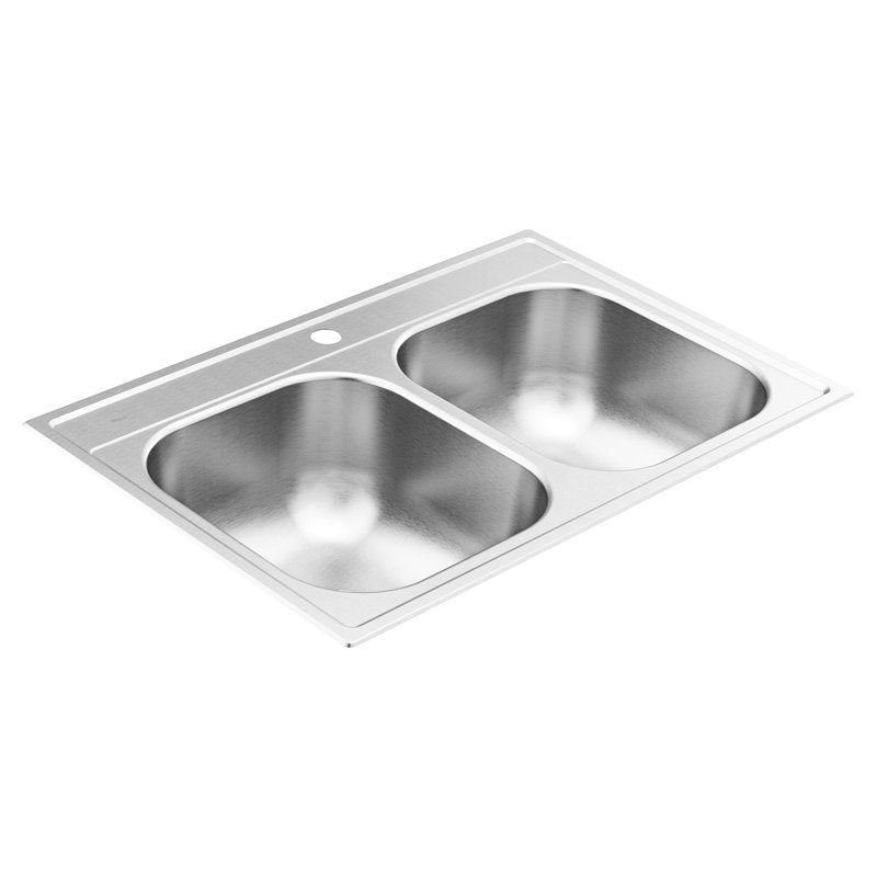 MOEN Moen GS202131Q 2000 Series 33 Inches Drop In Double Basin Stainless Steel Kitchen Sink