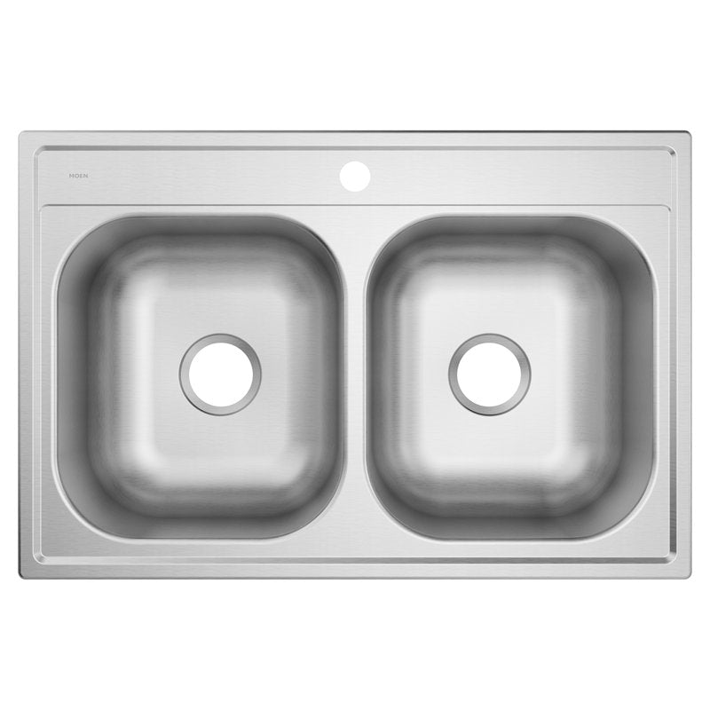 MOEN Moen GS202131Q 2000 Series 33 Inches Drop In Double Basin Stainless Steel Kitchen Sink