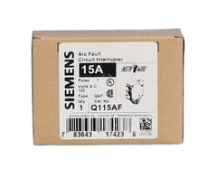 SIEMENS Siemens Q115AF Arc Fault Circuit Interrupter 15-Amp 1 Pole 120-Volt