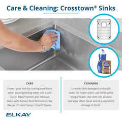 ELKAY Elkay ECTRUFA32179C 18 Gauge Stainless Steel 31.5 inches X 20.25 inches X 9 inches 50/50 Double Bowl Apron Front Aqua Divide Undermount Kit