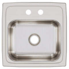ELKAY Elkay BLRQ15602 Lustertone Classic 15 Inches Rectangular Stainless Steel ADA Bar/Prep Sink 2 Faucet Holes