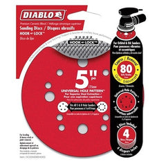 DIABLO Diablo DCD050080H04G 5 in 80 Grit Random Orbital Sanding Disc Hook and Lock 4-Pack