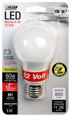 FEIT ELECTRIC Feit Electric BPOM60/930CA/LED-12 A19 Marine Rv Led Bulb