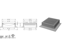 NEENAH NEENAH R-3589-0006 24X8 FRAME 3FLG