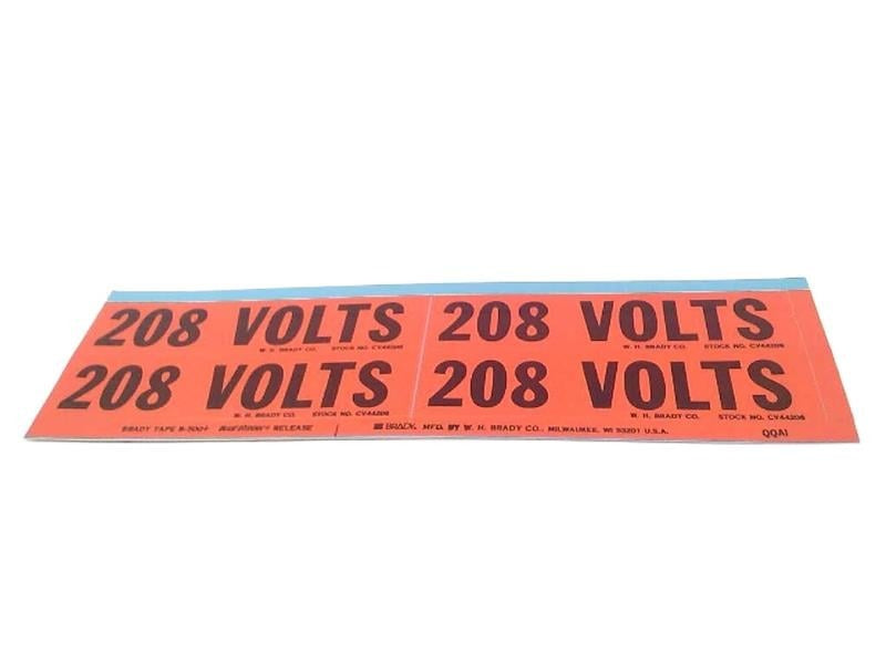 BRADY Brady CV44206 Conduit Voltage Marker 208V (4 Labels Per Card) Brady 31938