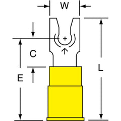 3M 3M 7010291856 Locking Fork Terminal 6 Stud 50 Pack