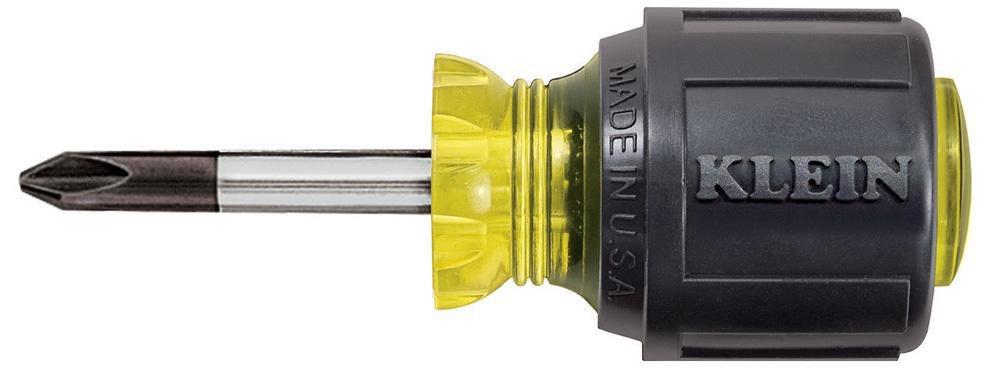 KLEIN TOOLS Klein Tools 603-1 Stubby Screwdriver #2 Phillips 1-1/2-Inch Shank