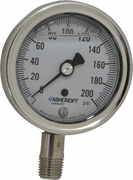 ASHCROFT Ashcroft 94478 Pressure Gauge 0-200 Psi 2.5 in Dial Npt