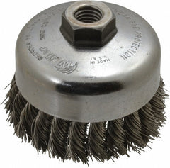 WEILER Weiler 94700 Knotted Cup Brush 4 in Stainless Steel 5/8-11