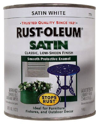 RUST-OLEUM Rust-oleum 7791-730 Satin Enamel Paint White 0.5 Pint