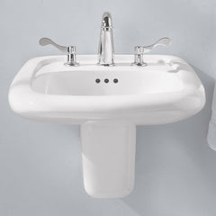 AMERICAN STANDARD American Standard 0954004EC.020 Murro EverClean Wall-Hung Sink With 4 Centerset, for Wall Hanger or Concealed Arms (White)
