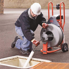 RIDGID RIDGID 42007 K-750 Drum Machine with C-100 3/4 Inch x 100 Foot Inner Core Cable and AUTOFEED Control