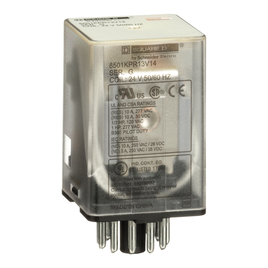 SCHNEIDER ELECTRIC Square D 8501KPR13V14 SQD Relay 3CO Power 24 VAC Replacement MPN