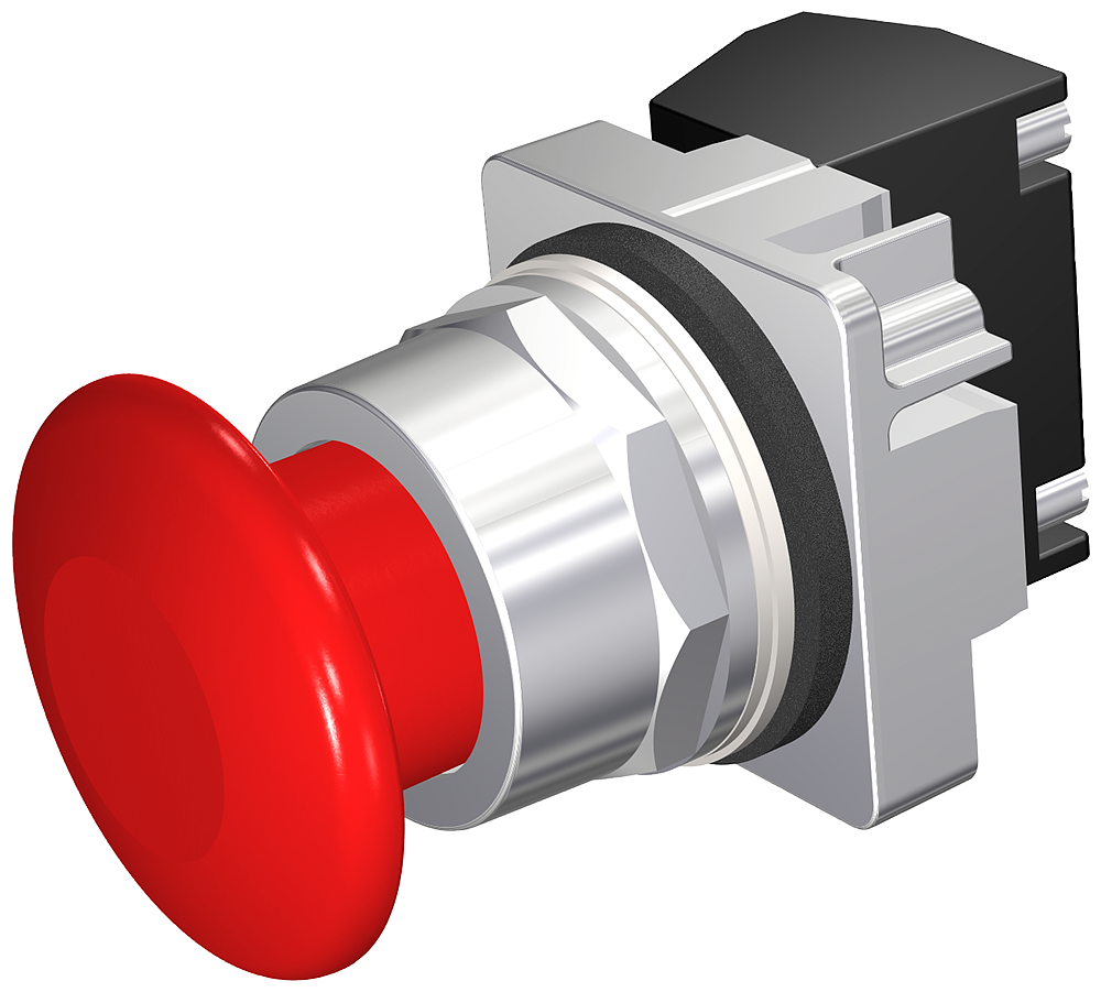 SIEMENS Siemens 52PP2W2A 30 mm 500 VAC 12 Amp 1NO 1NC 2-Position Metal Bezel IP66 Non-Illuminated Push Button