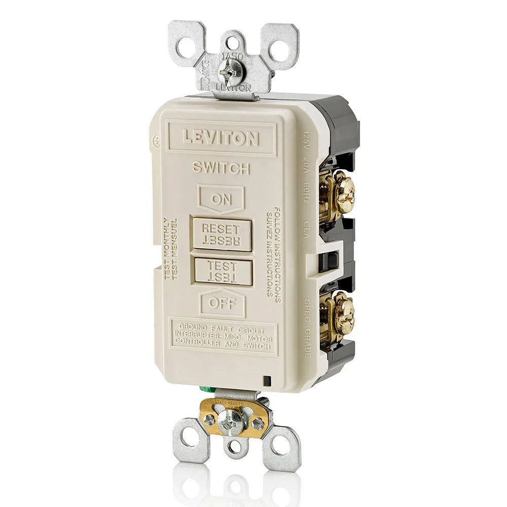 LEVITON Leviton GFRBF-T Self-Test Blank Face GFCI Receptacle, 20A - 125V - Light Almond