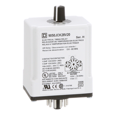SCHNEIDER ELECTRIC Square D 9050JCK28V20 120 VAC 110 VDC Coil 10 Amp DPDT Plug-In Socket Mount AC/DC Timing Relay