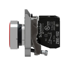 SCHNEIDER ELECTRIC Schneider Electric XB4BA42 Harmony, 22mm push button, red flush, spring return, 1 NC, unmarked