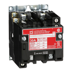 SCHNEIDER ELECTRIC Square D 8903SMO1V02 110/120 VAC 30 Amp 2-Pole Open Type Electrically Held Lighting Contactor