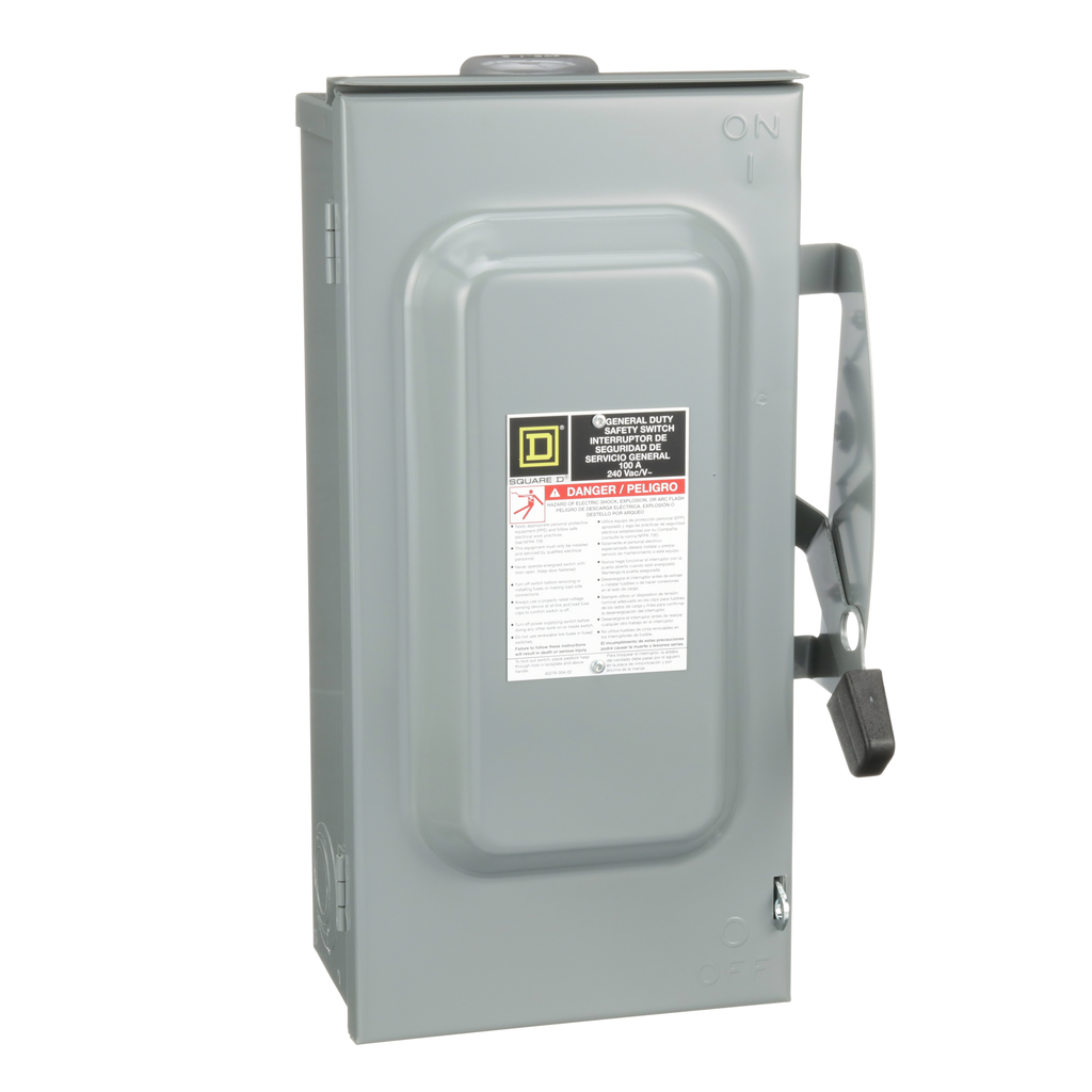 SCHNEIDER ELECTRIC Square D D223NRB Safety Switch Fusible 100A 2P NEMA-3R 240V Single Throw