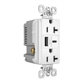 LEGRAND Pass & Seymour TR20USBAC6W 20A 125V TR REC + U