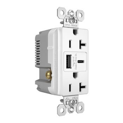 LEGRAND Pass & Seymour TR20USBAC6W 20A 125V TR REC + U