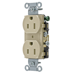 HUBBELL WIRING Hubbell Wiring Device-Kellems CR15I 15A 125V Duplex Receptacle, Commercial Spec Grade - Ivory