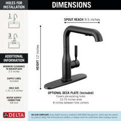 DELTA FAUCET Delta 16943-BL-DST Almari Single Handle Pull-Out Kitchen Faucet