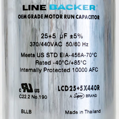 SUPCO Supco LCD25+5X440R Capacitor Round Dual Run 25 + 5 uf 370/440 Volts