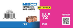 NIBCO Nibco PRESADCMIP12-JAR Copper Press Male Adapter 1/2 in 20pk