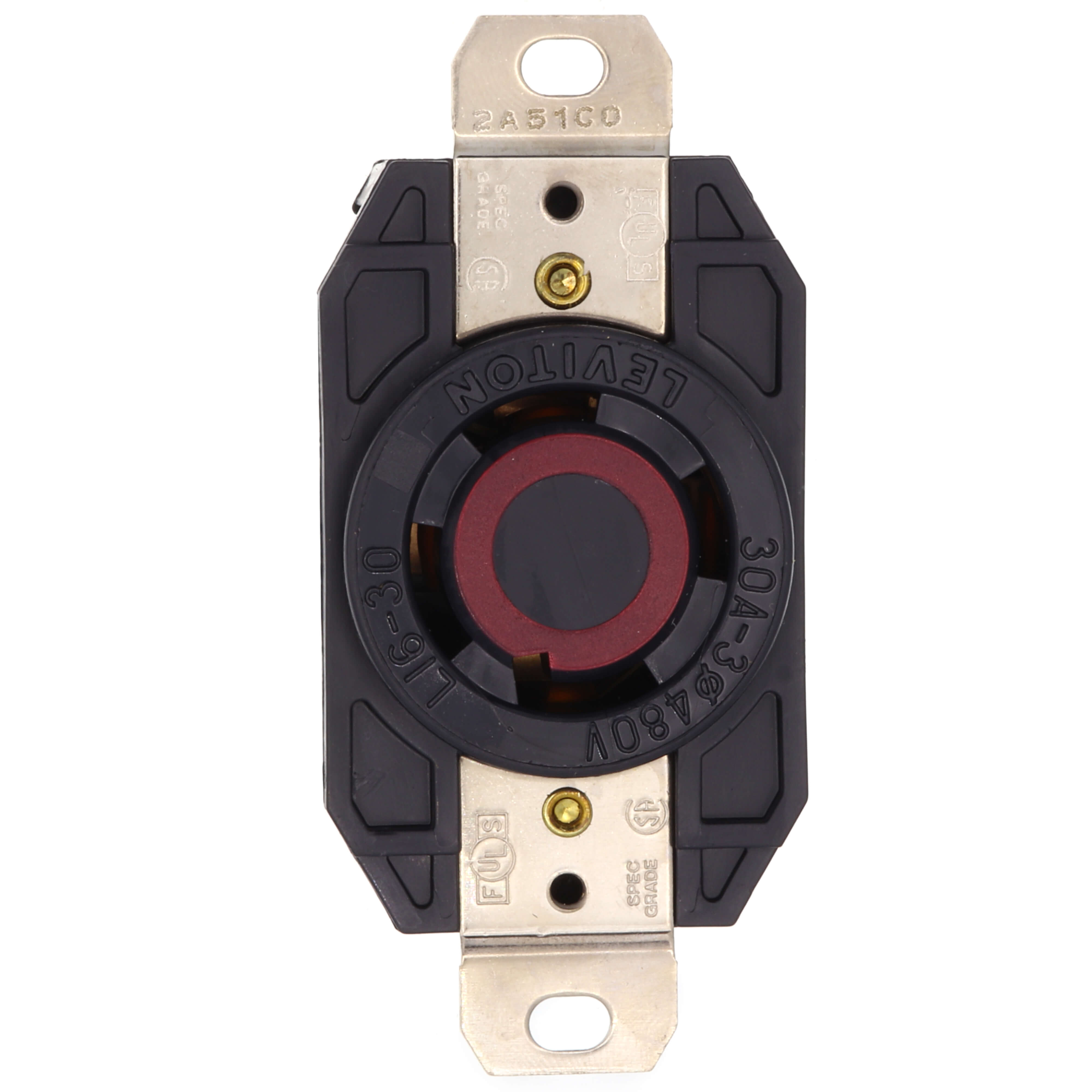 LEVITON Leviton 2730 Locking Receptacle 30 Amp 480 Volt 3-Phase 4 Wire NEMA L16-30R