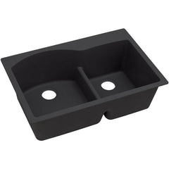 ELKAY Elkay ELXH3322RCA0 Quartz Luxe 33 inches x 22 inches x 10 inches Offset 60/40 Double Bowl Drop-in Sink with Aqua Divide