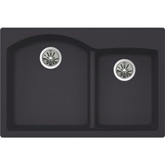 ELKAY Elkay ELXH3322RCA0 Quartz Luxe 33 inches x 22 inches x 10 inches Offset 60/40 Double Bowl Drop-in Sink with Aqua Divide