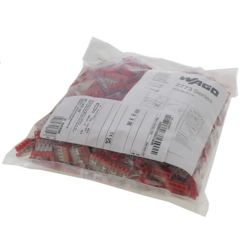 WAGO WAGO 2773-404/VE00-0500 Compact Pushwire Splicing Connector 20-12 AWG Solid 18-12 AWG Stranded Bag of 500